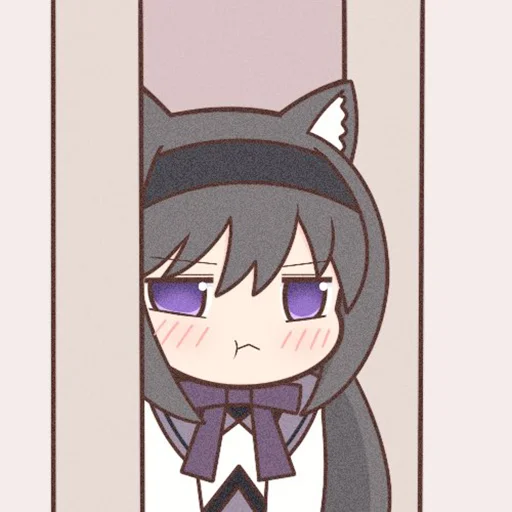 👀 Стикер «Homura Akemi Neko» для Telegram