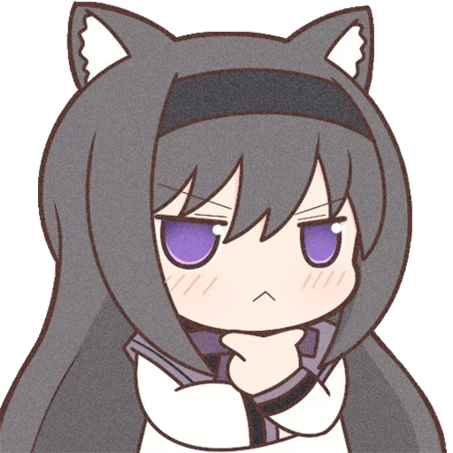 🤔 Стикер «Homura Akemi Neko» для Telegram