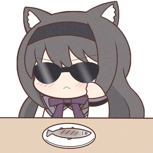🐟 Стикер «Homura Akemi Neko» для Telegram