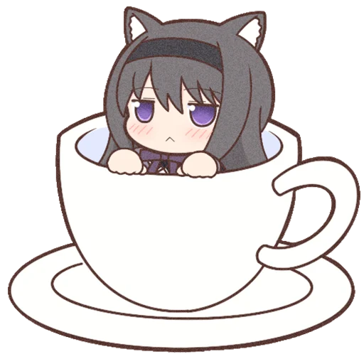 🍵 Стикер «Homura Akemi Neko» для Telegram