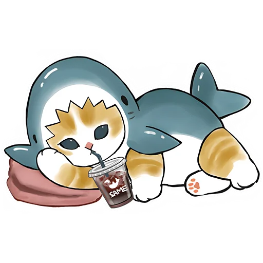 ☕️ Стикер «Акулы и котята 4» для Telegram