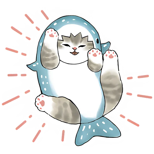 🥳 Стикер «Акулы и котята 4» для Telegram
