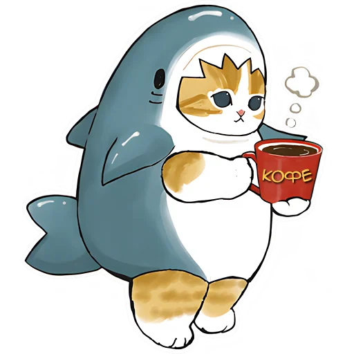 ☕️ Стикер «Акулы и котята 4» для Telegram