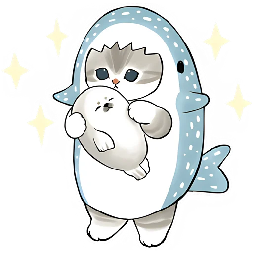 🥰 Стикер «Акулы и котята 4» для Telegram