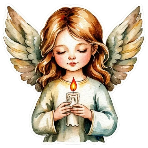 👼 Стикер «Акварельная зима» для Telegram