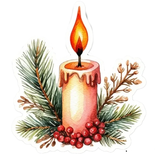 🕯 Стикер «Акварельная зима» для Telegram