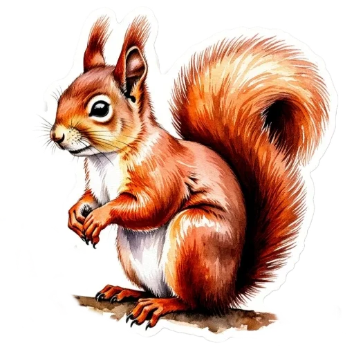 🐿 Стикер «Акварельная зима» для Telegram