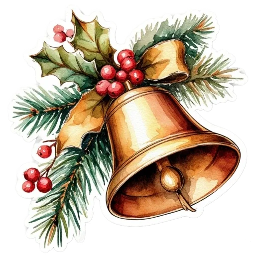 🔔 Стикер «Акварельная зима» для Telegram