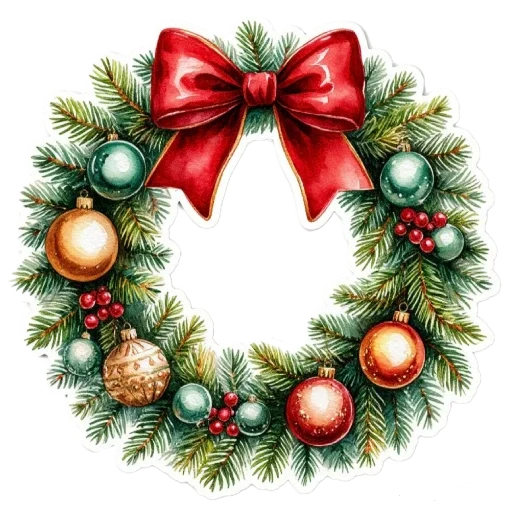 🎄 Стикер «Акварельная зима» для Telegram