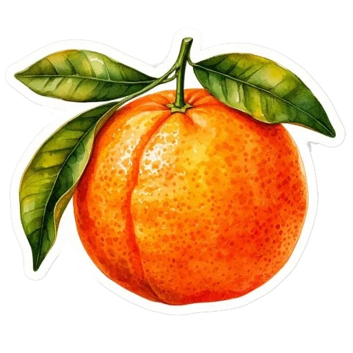 🍊 Стикер «Акварельная зима» для Telegram