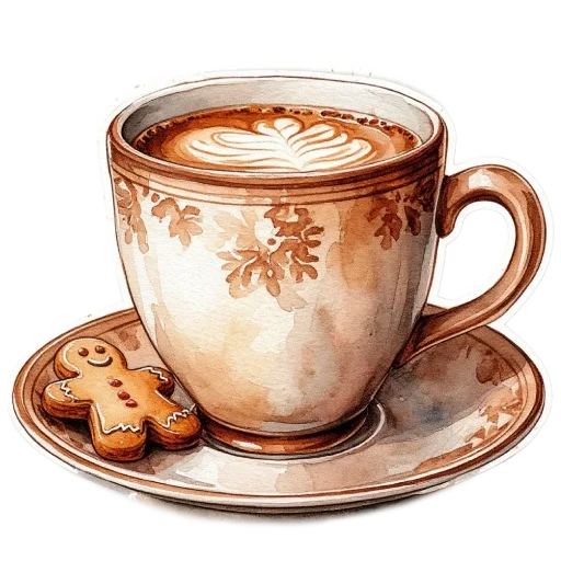☕️ Стикер «Акварельная зима» для Telegram