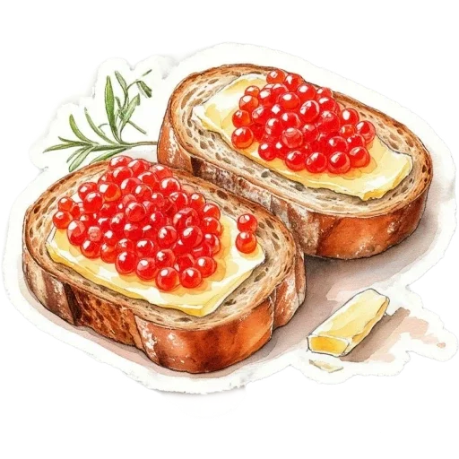 🥪 Стикер «Акварельная зима» для Telegram