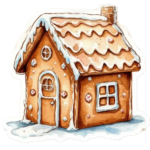 🏠 Стикер «Акварельная зима» для Telegram