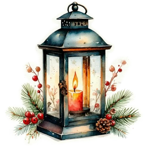 🕯 Стикер «Акварельная зима» для Telegram