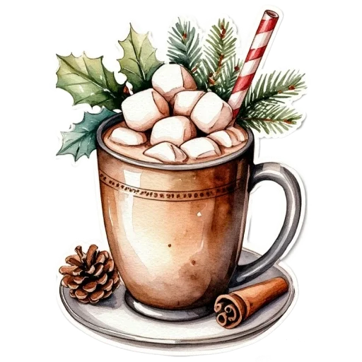☕️ Стикер «Акварельная зима» для Telegram