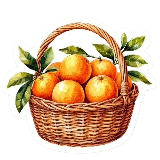 🍊 Стикер «Акварельная зима» для Telegram