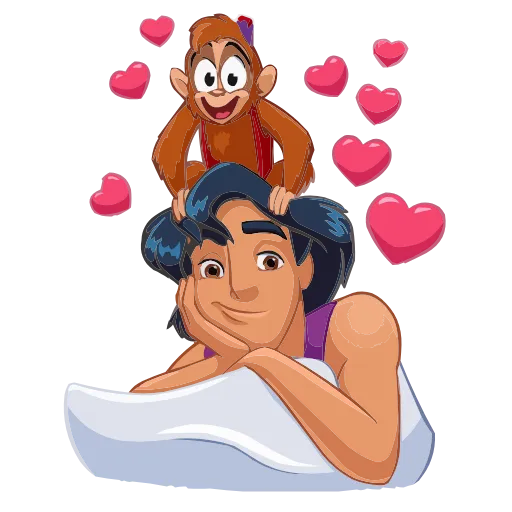 Стикер 4 Набор эмоджи по мульту «Aladdin Аладдин» из ВК в HD качестве