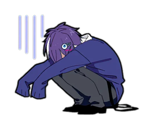 😢 Стикер «Lonely boy Одинокий мальчик» для Telegram