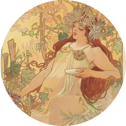 🌺 Стикер «Alfons Mucha» для Telegram