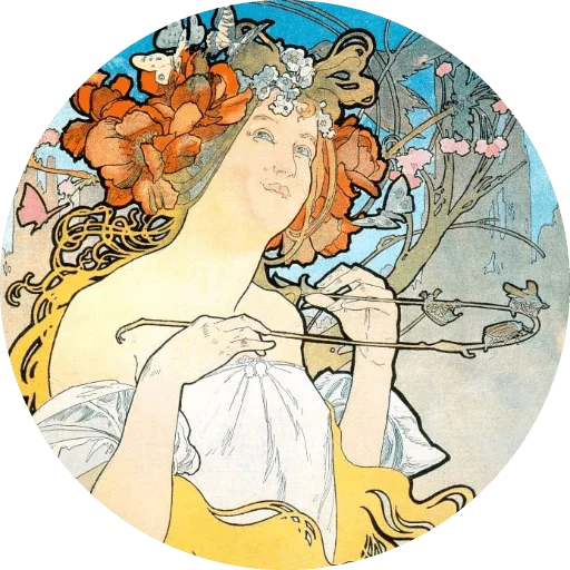 🌺 Стикер «Alfons Mucha» для Telegram
