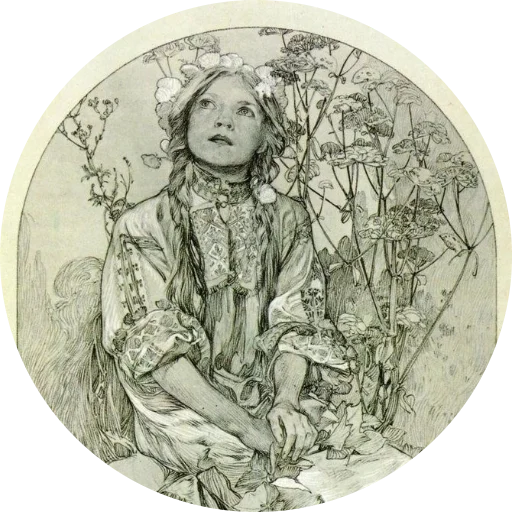 🌺 Стикер «Alfons Mucha» для Telegram