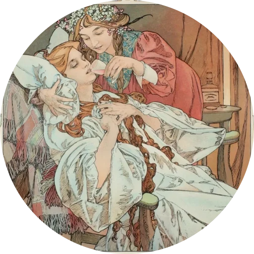 🌺 Стикер «Alfons Mucha» для Telegram