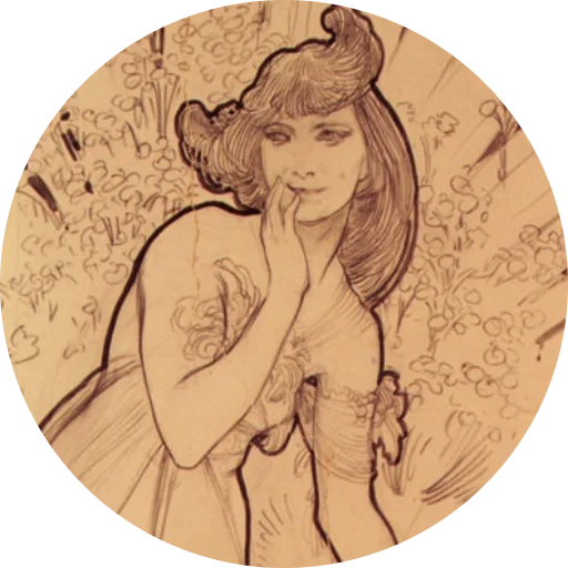 🌺 Стикер «Alfons Mucha» для Telegram