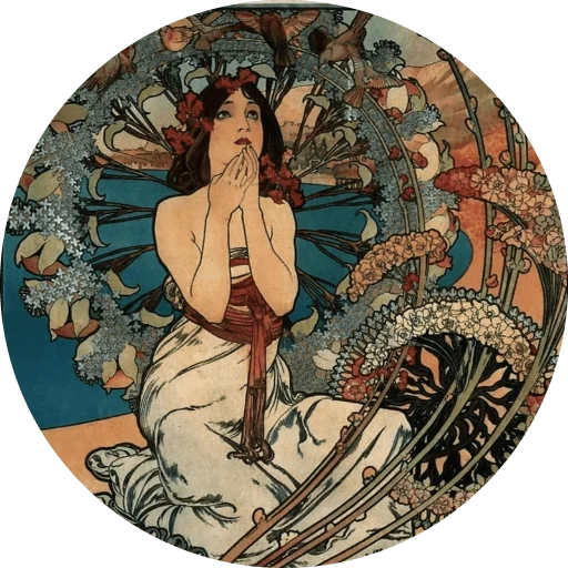🌺 Стикер «Alfons Mucha» для Telegram