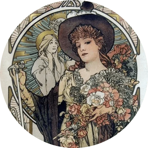 🌺 Стикер «Alfons Mucha» для Telegram