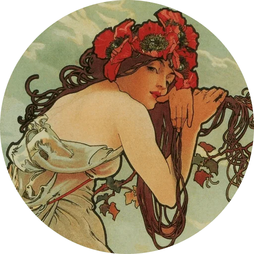 🌺 Стикер «Alfons Mucha» для Telegram