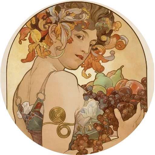 🌺 Стикер «Alfons Mucha» для Telegram