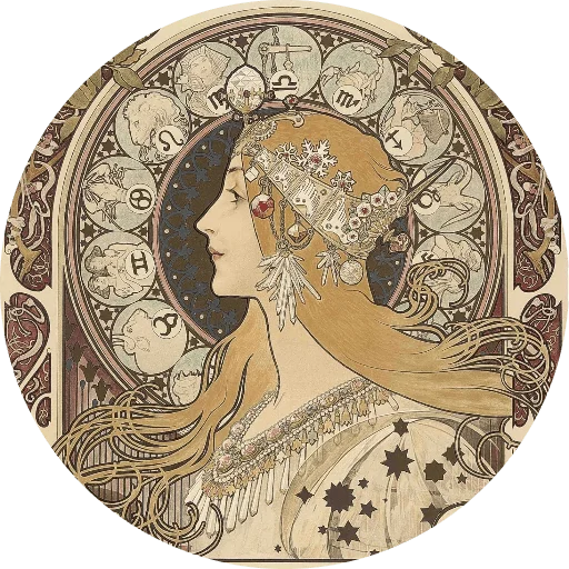 🌺 Стикер «Alfons Mucha» для Telegram