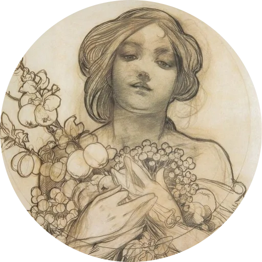 🌺 Стикер «Alfons Mucha» для Telegram