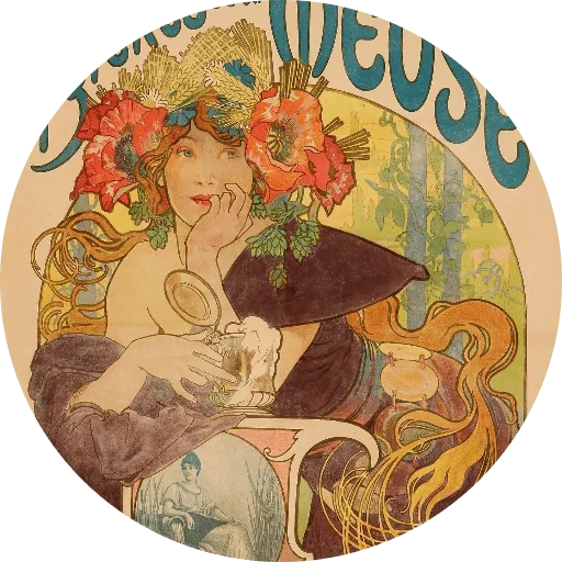 🌺 Стикер «Alfons Mucha» для Telegram