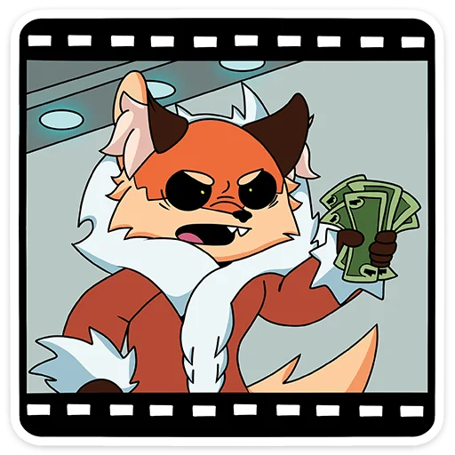 🤑 Стикер «Лиса Алиса - Tiny Bunny» для Telegram