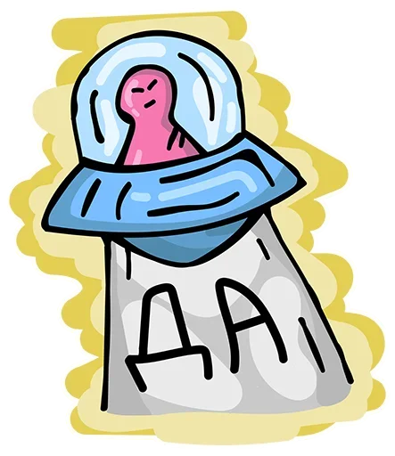 🤪 Стикер «Alien World» для Telegram