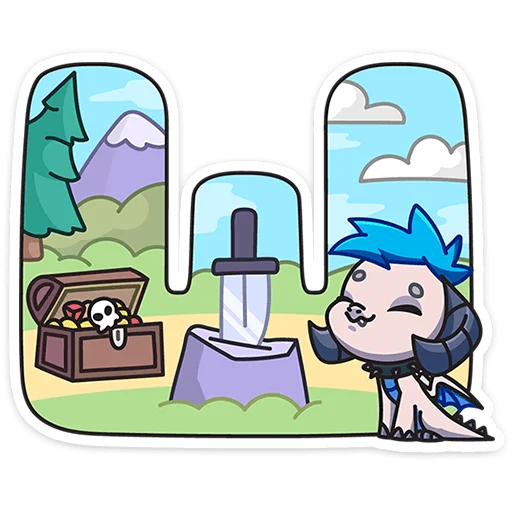 🔤 Стикер «Алфавит с персонажами ВК» для Telegram