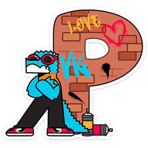 🔤 Стикер «Алфавит с персонажами ВК» для Telegram