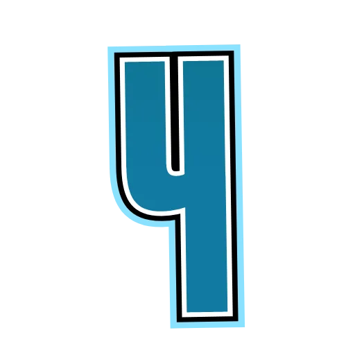 Стикер 25 Alphabet blue