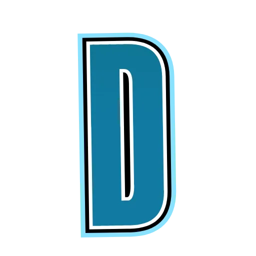 Стикер 37 Alphabet blue