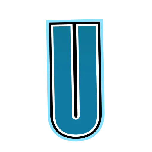 Стикер 54 Alphabet blue