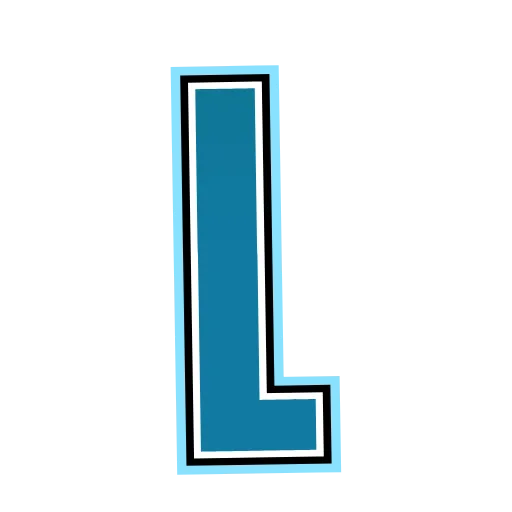 Стикер 45 Alphabet blue