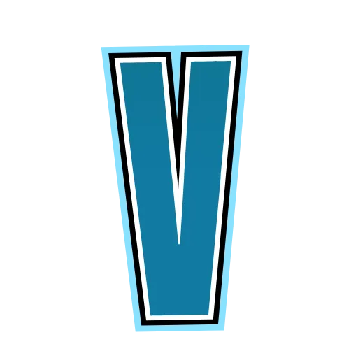 Стикер 55 Alphabet blue
