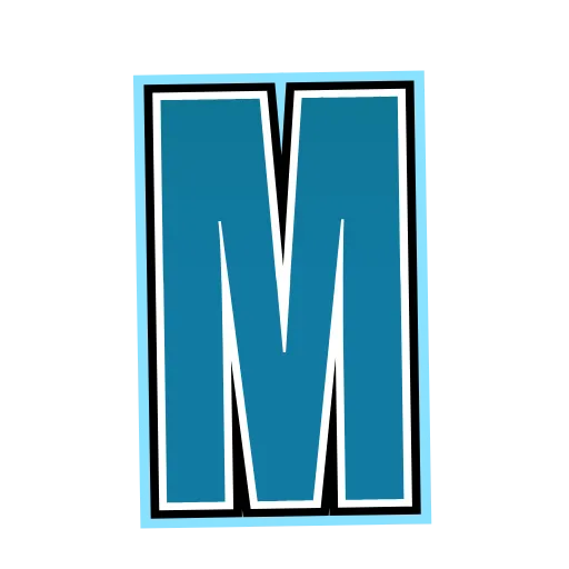 Стикер 46 Alphabet blue