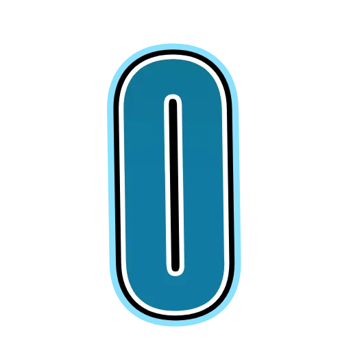 Стикер 16 Alphabet blue