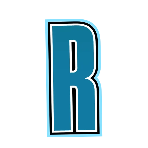 Стикер 51 Alphabet blue