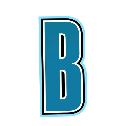 Стикер 3 Alphabet blue