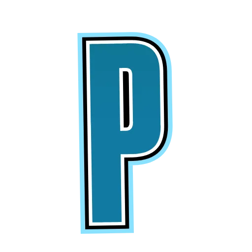 Стикер 18 Alphabet blue