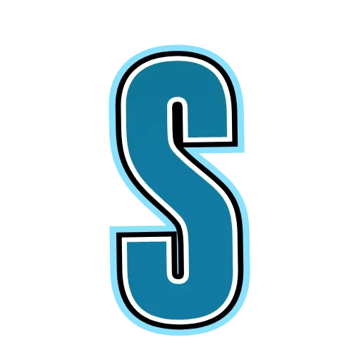 Стикер 52 Alphabet blue