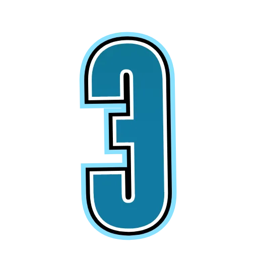 Стикер 31 Alphabet blue